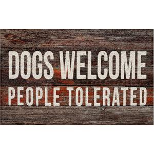 Dogs Welcome People Tolerated Door Mat, Dog Welcome Mat, Dog Doormat Front Door Mat Outdoor Entrance, 17x30 Inches