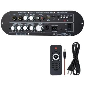 Hosyond D800 Bluetooth Receiver Amplifier 2.1 Channel 50W2 + 100W Subwoofer, Hi-Res Audio Class D Amp with USB/AUX/USB Input, Bass Treble Control for Home Theater DIY Speakers
