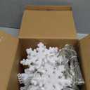 Brightown Christmas Snowflake Lights Outdoor - 13FT 192LED Snowflake String, 16 Drops, 12 Modes, Timer, IP65 Waterproof, Connectable Xmas Lights for Eaves Windows, Indoors & Outdoors (White)