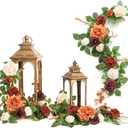Ling's Moment 6Pack 2ft Artificial Flowers Garland Terracotta Lantern Flower Centerpieces Burnt Orange Wedding Aisle Decor Chair Flowers Arch Floral for Signs DIY Table Wall Window Cake Decoration (Or-sunset Terracotta)
