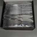 Dealusy 300 Count Extra Heavy Duty Silver Plastic Silverware, 100 Forks, 100 Spoons, 100 Knives, BPA-Free, Heat Resistant, Disposable Plastic Utensils Set, Plastic Cutlery Set, Plasticware Bulk