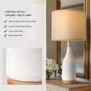 PORTRES 27" Ceramic Table Lamps for Bedroom Living Room Vintage Lamp Set of 2 Bedside Nightstand Lamp Large Farmhouse Rustic Boho Retro Modern Table Lamp Light Home Office Desk Deco Gifts, White