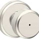 SCHLAGE F40 BWE 618 GSN Bowery Knob with Greyson Trim Bed and Bath, Polished Nickel (Privacy)