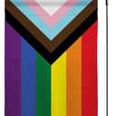 Progress Pride Rainbow Garden Flags - Inclusive Progress Yard Small Flag 12.5x18 Inch for LGBTQ Lesbian Gay Transgender