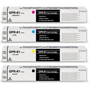 GPR-61 GPR61 High Yield Toner Cartridge GPR 61 GPR-61 Black Cyan Magenta Yellow Toner Cartridge Replacement for Canon Imagerunner Advance DX C5840i C5850i C5860i C5870i Series Printer