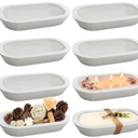 8 Pack Wood Dough Bowls for Candle, White