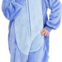 Halloween Christmas Unisex Kids Flannel Cosplay Onesie Costume Outfit Suit for Girls and Boys (12 Years, Stitch)