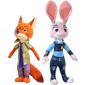 JuGuo Plush Toys 2-Pack: 17" Judy Hopps and 15" Nick Wilde Stuffed Animals, Soft Plush Set for Kids and Fans