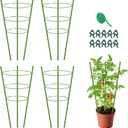 4 Pack Garden Tomato Cage for Pots, 24" Metal Tomatoes Cages Plant Support with Stable Support Rings (24")