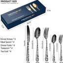 XIAOYU 20-Piece Flatware Set, Stainless Steel Silverware Cutlery Set for 4, Unique Pattern Design, Includes Dinner Knives/Forks/Spoons, Dishwasher Safe, Silver