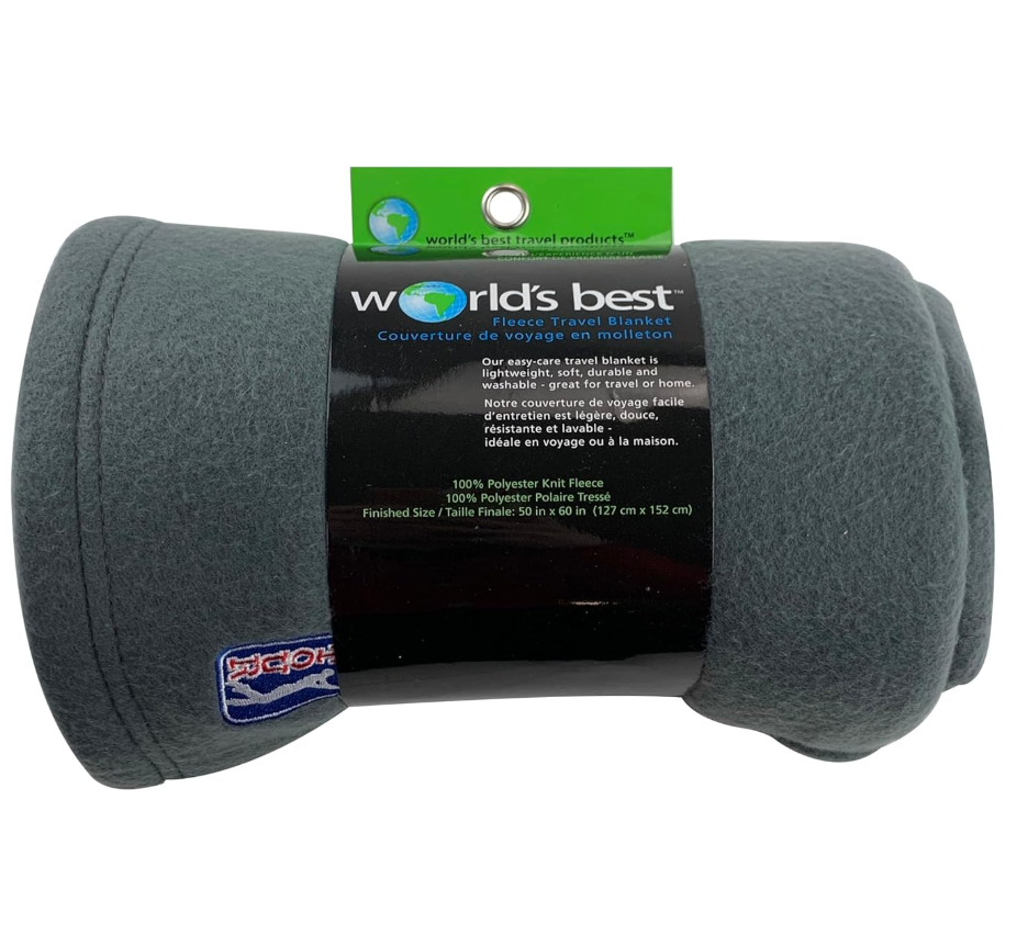 Wolf Essentials Cozy-Soft Microfleece Travel Blanket, 50x60 Inch, Lightweight, Compact, Perfect for Airplane and Car, PGA Charcoal