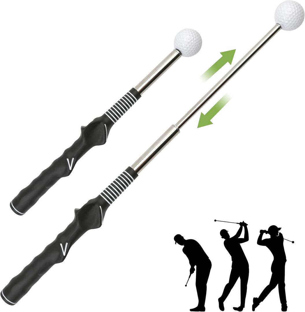 Golf Swing Training Aid Trainer Club, Right-Handed Flexible Retractable Device Equipment Accessories, Perfect for Hand Grip Sound Motion Strength Tempo Chipping Hitting Training Indoor Practice WarmUp