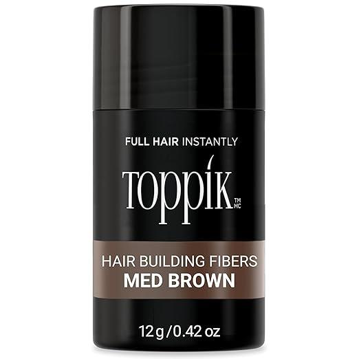 Toppik Hair Building Fibers, Medium Brown, 12g Fill In Fine or Thinning Hair, Instantly Thicker, Fuller Looking, 9 Shades for Men & Women, Keratin Protein Formula