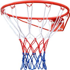 Basketball Rim Goal 18 ", Replacement Basketball Rim Goal Hoop Net for Indoor Outdoor (Red)