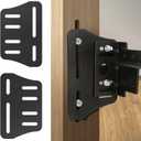 2PCS Heavy Duty Bed Frame Adapter/Connector Plate for Headboard, Adjustable Metal Frame Modification Brackets, Black