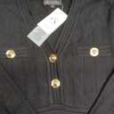 M.Infisavo Womens Sweater Knit Bodycon Dress, V Neck Mini Casual Dresses Long Sleeve Button Down Vintage Fall Elegant Outfit Black, L