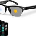 AI Smart Glasses for Men Women with Chat GPT, Bluetooth Translation Glasses (165+ Languages & Accents) Color-Change Lenses, Open Ear Music Playback, Hands-Free Calls, Blue Light Protection for Working