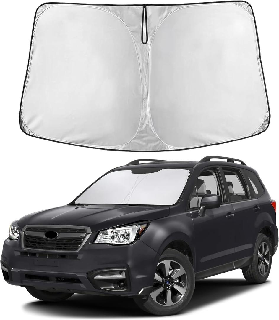EcoNour Windshield Sunshade Compatible for Subaru Forester 2014-2016 2017 2018, Sun Visor for Front Windshield & Window Sun Shade Cover, UV Heat Blocker & Protector, Car Accessories