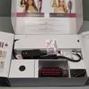 Shark FlexFusion Hair Straightener & Powerful Hair Dryer with Fusion Hair Brush, Ceramic Air Styler with Auto-Wrap Curlers & Concentrator, Ceramic Plates, Cosmic Blush HD641S