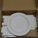 Reallnaive 60 Pcs Christmas Gingerbread House Kit 4.9" x 3" x 3" DIY Gingerbread Crafts Blank Boxes Cardboard Cookie House with 7" Round Paper Plates Xmas Decorations Holiday Fun Activity(White)