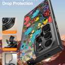 Goodon for Galaxy S25 Ultra Case, Wireless Charging Compatible, Shockproof Translucent Matte Cover - Cute Floral Design Phone Case for Women Girls - Colorful Flower Garden