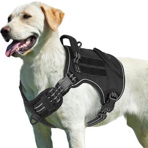 ETACCU Large Dog Harness No Pull Tactical Dog Harness with Handle & Front Clip, Adjustable Heavy Duty Military Dog Vest Harness for Pitbull, Labrador, Cane Corso for Walking,Training and Hiking Black