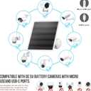 6W Solar Panel for Ring Camera, Solar Panel with Ring Stick Up Cam & USB-C Port for Ring Stick Up Cam & Spotlight Cam Series, IP66 Waterproof, 360 Adjustable Security Mount, 1PC