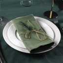 Solid Color Cotton Blended Dinner Cloth Napkins - Set of 12 (17 x 17 inches) - for Events & Home Use (Olive Green)