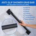 Bathroom SafetyGrab Bars for Elderly Seniors,Anti-Slip Shower Handles Toilet Grab Bars,High Weight Capacity,Wall Mounted Grab Bars for Bathtub Shower,Black Grab Bars (Black Knurled, 16-inch Grab Bar)