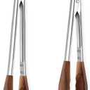 Wooden Tongs for Cooking Heat Resistant 2 Pcs 9 Inch 12 Inch Wooden Salad Tongs with Wood Tip for Serving Food Walnut Wood Kitchen Utensils for Toaster Home Chefs Gift Suitable for Non-stick Cookware