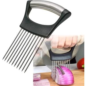 Stainless Steel Onion Holder for Slicing,Onion Slicer Holder,Onion Cutter for Slicing of Onions,Tomatoes,Avocados,Eggs and Other Vegetables,KItchen Utensils