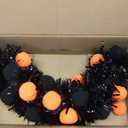 Grooy Halloween Wreath, Orange Pom Spider Web Decor for Front Door