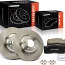 A-Premium 13.31 In (338mm) Front Vented Brake Rotors and Ceramic Pads Kit