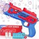 Rechargeable Bubble Gun for Kids, Toys for Boys 3-4, 4-6, Bubble Machine for Kids, Outdoor Toys for Kids Age 4-8, Easter, Summer, Wedding, Party Favors, Halloween, Birthday Gifts (Red)