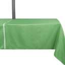 Outdoor Tablecloth Wrinkle-Free Stain Resistant Waterproof Polyester Fabric Table Cover with Zipper Umbrella Hole for Picnic/Party/Dinner/Patio Garden(6084inch,Zippered,Olive Green)