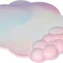 JIKIOU Mouse Pad Wrist Support with Leather Surface,Cloud Wrist Rest Mousepad with Memory Foam,Non-Slip PU Base Mouse Pad for Home Office Laptop Mac Easy Pain Relief(Cloud Rainbow)