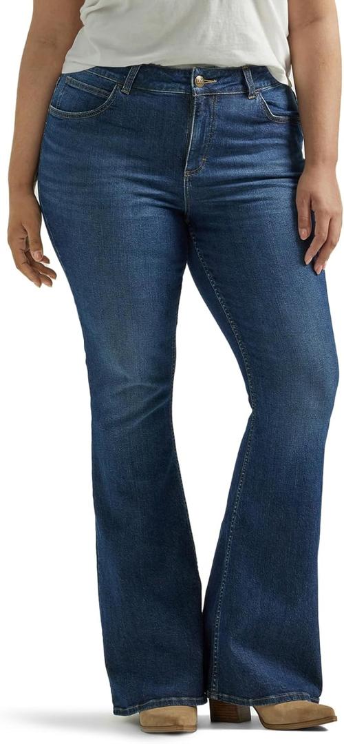 Lee Women's Plus Size Legendary Mid Rise Flare (22 Plus Long)