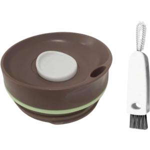 Tumbler Replacement Slider Lid Compatible for Owala SmoothSip 20oz 12oz, Leakproof Top Cover Compatible with Owala SmoothSip Slider 12oz 20oz Coffee Tumbler, Cap Lid Brush (Coffee)