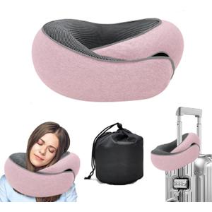 WEERSHUN Travel Pillows for Airplanes,2024 New Travel Pillow,Travel Neck Pillow Airplane Memory Foam Travel Pillow Neck Pillow for Traveling Suitable for Airplanes,Offices and Cars (Pink)