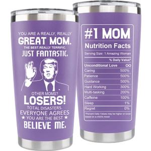 NOWWISH Christmas Gifts for Mom from Daughter Son, 14oz Great Mom Coffee Mug, Cool Birthday Stocking Stuffer for Women Wife Grandma, Purple