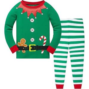 Akyzic Little Boys Girls Christmas Pajamas Sets for Baby Boys Santa Claus Snowman Sleepwear 5Y