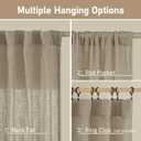 LAMIT Taupe Sheer Linen Curtains, 102 inch Light Filtering Semi Sheer Panels Back Tab and Rod Pocket Farmhouse Rust Drapes for Bedroom/Living Room, 2 Panels, 52 x 102 Inch