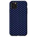 White and Navy Tiny Polka Dot Vintage Boho Aesthetic Cute Case for iPhone 11 Pro Max