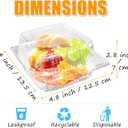 Jgalnim 100 Pack Clear Plastic Square Hinged Food Clamshell Container,Disposable To Go Cake Slice Container,Clear Plastic Clamshell Food Containers for Cookies, Desserts, Fruits, Salads, Sandwiches