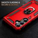 IKAZZ for Galaxy S25 Plus Case,Military Grade Shockproof Heavy Duty Protective Phone Cover Pass 16ft Drop Test with Magnetic Kickstand Car Mount Holder Red