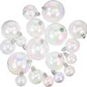 Christmas Iridescent Ornaments Balls 18pcs Plastic Iridescent Ornaments Rainbow Ball Hanging Baubles Shatterproof Tree for Christmas Tree DIY Decorations