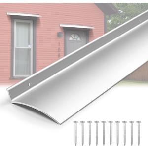 2PCS 40inch Door Rain Drip Guard for Windows Drip Cap Rain Deflector Anodized Aluminum Easy to Install Silver