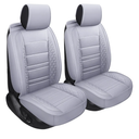 SPEED TREND Car Seat Covers – Premium PU Leather for Ultimate Comfort & Protection, Easy Installation and Universal Fit for Most Cars SUVs Trucks (ST-001 Front Pair, Gray)