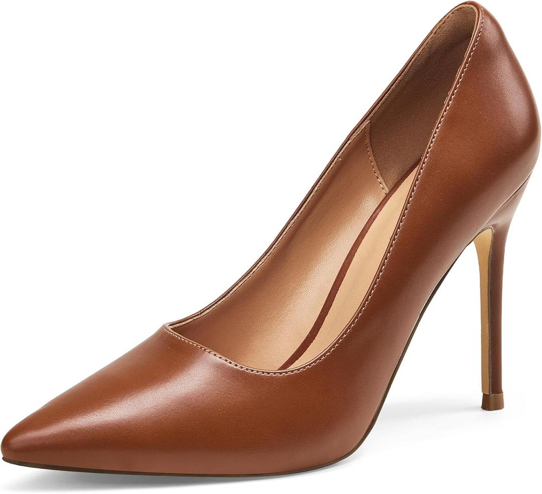 GENSHUO Women's Closed Toe Stiletto High Heels Dress 4 Inch Heeled Pointed Toe Party Homecoming Wedding Pump Shoes 7.5