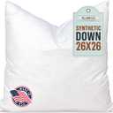 Pillowflex Synthetic Down Pillow Insert - 26x26 Down Alternative, Ultra Soft Large Square European Throw Pillow, Couch Euro Sham, Bed - 1 Decorative Form (26 Inch by 26 Inch)
